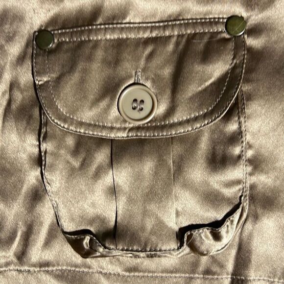 H&M Brown Silk Cargo Mini Skirt | Size US 4 - Picture 5 of 9